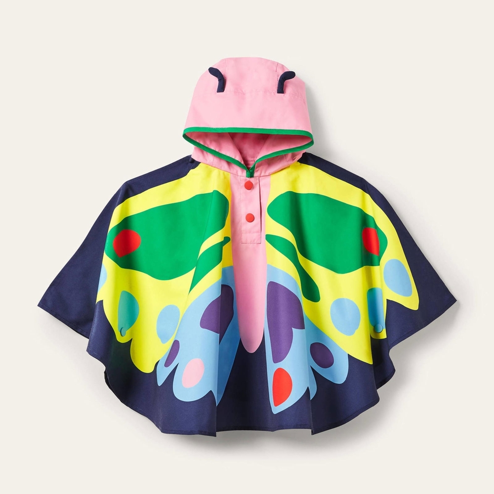 Mini Boden Colorful Kids Butterfly Rain Poncho